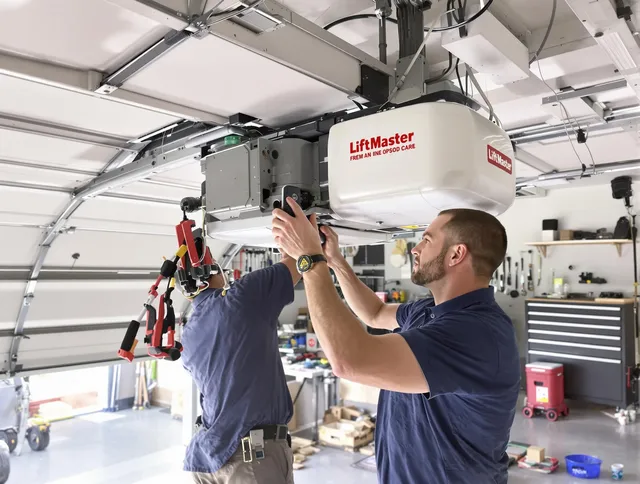 Beverly Hills Garage Door Repair technician performing advanced diagnostics on garage opener in Beverly Hills