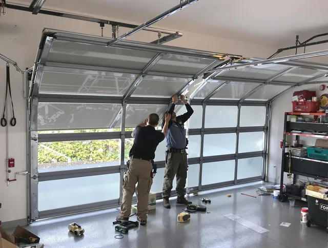 Beverly Hills Garage Door Repair expert performing precise panel replacement on Beverly Hills garage door