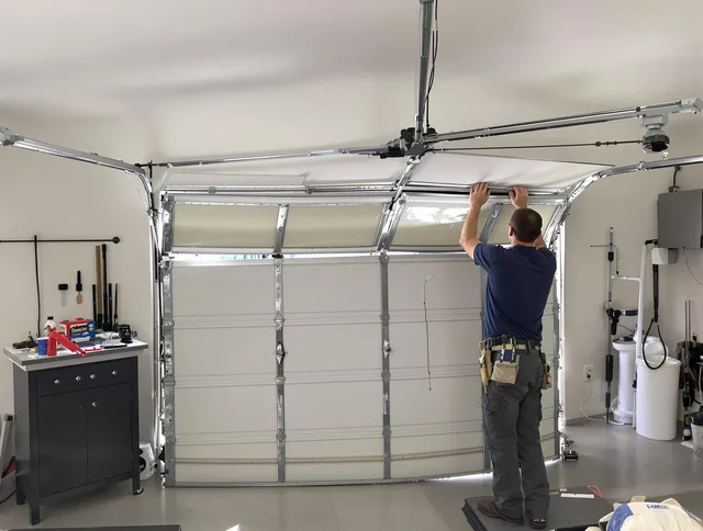 Beverly Hills Garage Door Repair specialist performing precise section replacement on Beverly Hills garage door